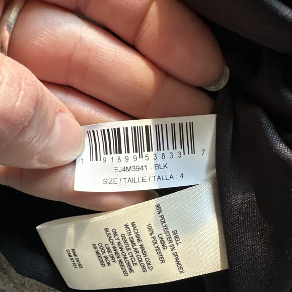 NWT Eliza J Black Twist Front Sleeveless Long Evening Dress Women's Size 4 - Picture 10 of 11